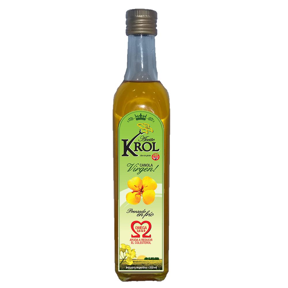 Aceite Canola Virgen KROL   Botella 250 Ml