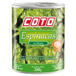 Espinaca COTO En Hojas Lata 380 Gr