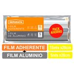 Rollo Film Adherente + Film De Aluminio SEPARATA 15 Mt / 5 Mt Paquete 2 Unidades