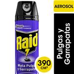 Insecticida RAID Mata Pulgas Y Garrapatas En Aerosol 390cc
