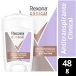 Desodorante Antitranspirante REXONA Clinical Extra Dry En Barra 48 G