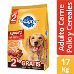 Alimento Para Perro Pedigree Adulto Sabor Carne Pollo Y Cereales 17 Kg