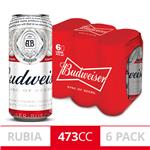 Cerveza  BUDWEISER   Pack Latas 473 Cc 6 Unidades