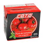 Pure De Tomate COTO Con Orégano Tetrabrik 520 Gr