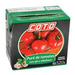 Pure De Tomate COTO Con Ajo Y Albahaca Tetrabrik 520 Gr