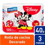 Rollo De Cocina FELPITA Disney 120 Paños Paquete 3 Unidades