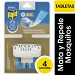 Insecticida RAID Contra Mosquitos Tabletas Aparato Completo 12un