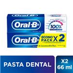 Pastas Dentales Oral-B 100% Menta Refrescante Con Flúor 66 Ml 2 Unidades