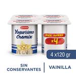 Yogur Entero Yogurisimo Cremix Vainilla Pack X4 120 Gr