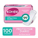 Protectores Diario Antibacterial Kotex Paq 100 Uni