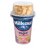 Yogur Entero Con Cereal Frutilla Milkaut Pot 155 Grm