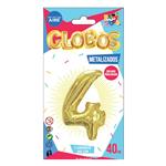 Globo Metal Dorado Chico  Nº 4