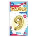 Globo Metal Dorado Chico  Nº 9