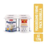 Yogur Descremado Firme Vainilla C/Probioticos Yogurisimo Pot X4 Uni 120 Gr