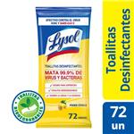 Paños Desinfectantes Poder Cítrico Lysol Paq 72 Uni