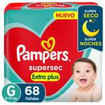Pañales PAMPERS Supersec Extra Plus Talle G 68 Un