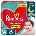 Pañales PAMPERS Supersec Extra Plus Talle Xg 58 Un