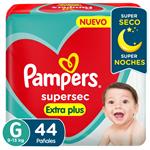 Pañales PAMPERS Supersec Extra Plus Talle G 44 Un