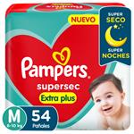 Pañales PAMPERS Supersec Extra Plus Talle M 54 Un