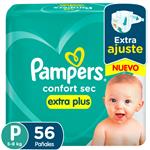 Pañales PAMPERS Confort Sec Extra Plus Talle P 56 Un