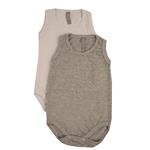 Body Bebe/A Musculosa Liso Gris Melange Talle 3 Meses