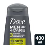 Shampoo 3en1 Sports Dove Bot 400 Ml