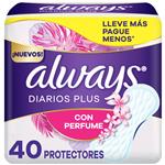 Protectores Diarios ALWAYS Con Perfume Plus 40 Un