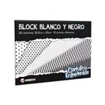 Block Cartulina Muresco 20 Hjs Blanco Y Negro