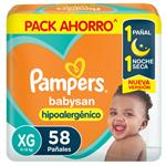 PAMPERS Babysan Hipoalergénico Pañales Desechables Talle Xg 58 Unidades