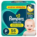 PAMPERS Baby Dry Recién Nacido Pañales P 56u