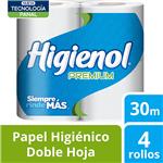 Papel Higienico Doble Hoja Premium 4x30m Higienol 12 M2