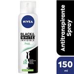 Desodorante Antitranspirante Femenino NIVEA Black & White Fresh Sin Siliconas X 150 Ml