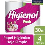 Papel Higienico Fresh Hoja Simple X4 Higienol 12m2