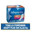 Toallas Femeninas SIEMPRE LIBRE Adapt Plus Sin Alas X 8 Un.