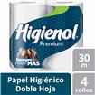 Papel Higiénico HIGIENOL Premium Doble Hoja Paquete 4 Unidades