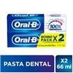Pastas Dentales ORAL-B 100% Menta Refrescante Con Flúor 66 Ml 2 Unidades