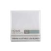 Sabana Ajustable King Microfibra  Color Blanco