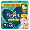 Pañal Baby-Dry Hipoalergénico T:M PAMPERS 72 Uni