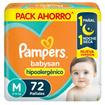 PAMPERS Babysan Hipoalergénico Pañales Desechables Talle M 72 Unidades