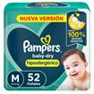 PAMPERS Baby Dry Pañales M 52u